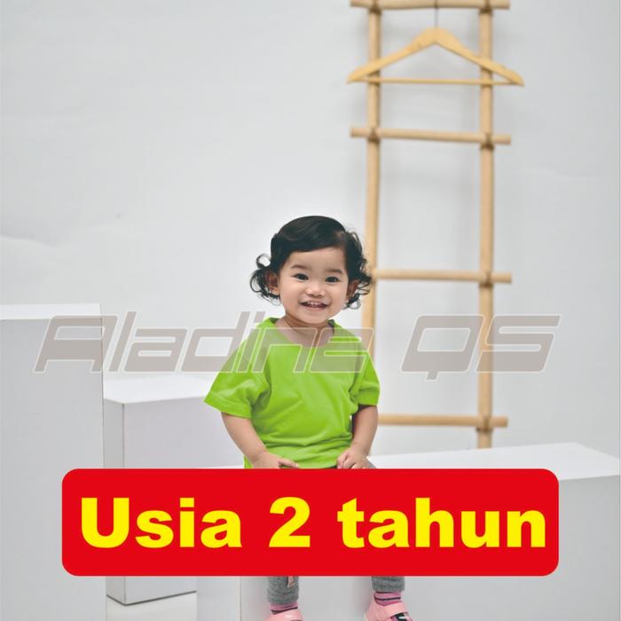 warna Hijau Stabilo, kaos polos oblong bahan katun combed 30s lengan pendek untuk anak-anak pria dan