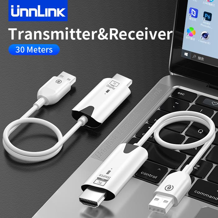 Unnlink 30M HDMI Wireless Transmitter Receiver Extender Camera Laptop PC to TV Mirror Adapter 1080P