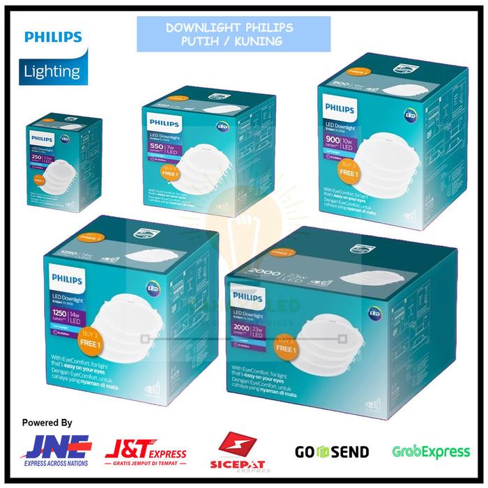 LAMPU DOWNLIGHT LED PHILIPS ERIDANI DL190B MULTIPACK (ISI 4 PCS)  3.5W 7W 10W 14W 23W PUTIH / KUNING