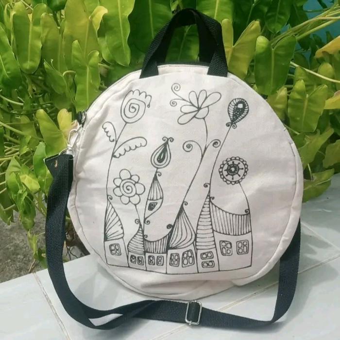 Zries Fashion tote bag kanvas round