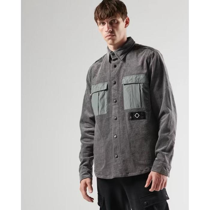 MASTRUM Corduroy Overshirt Jacket In Sedona Grey