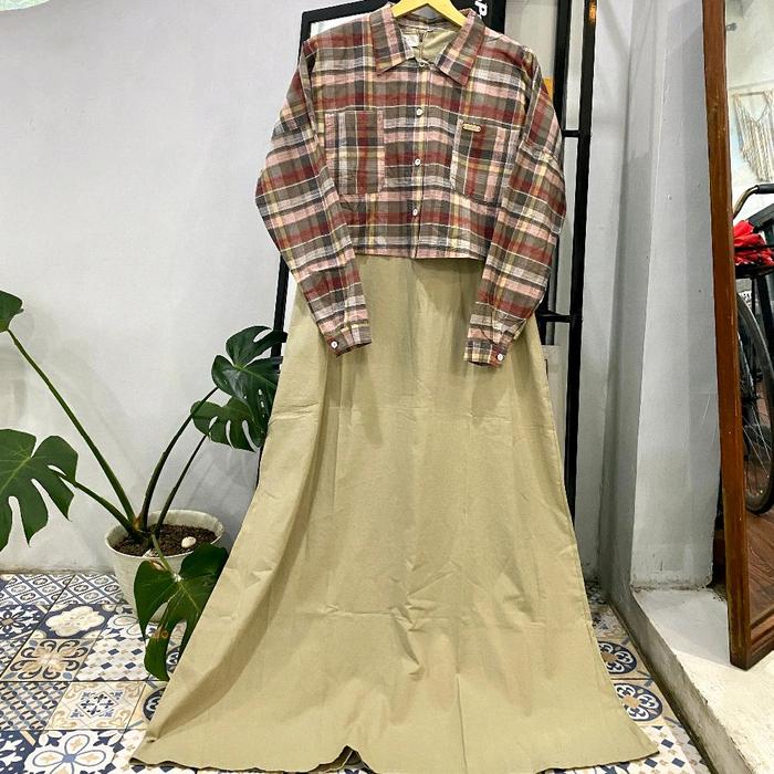 Gamis Myra Bahan Katun Triset Inner dan Outer