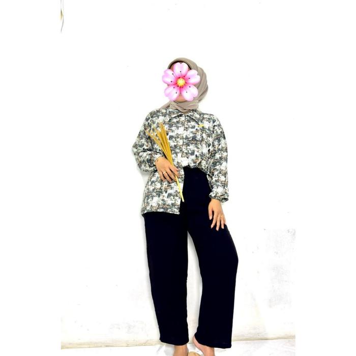 Setelan crinkle airflow/oneset crinkle airflow/setcel crinkle airflow setcel kekinian motif asbrak s