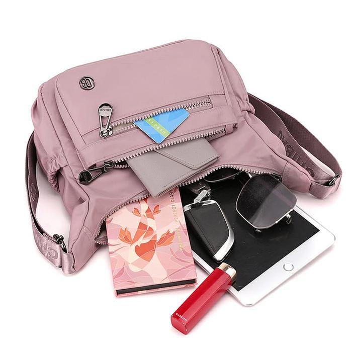 Chibao - Tas Selempang Chibao 1084-Xl Nilon Waterproof Tas Selempang Wanita Import Tas Hitam Pink