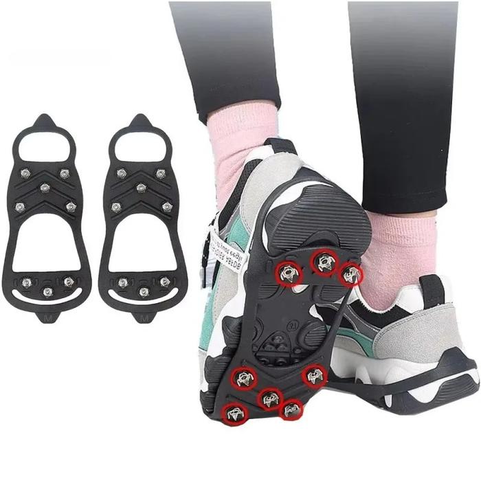 Pasangan Alas Sepatu Anti Slip Alas Sepatu Salju 8 Gigi Alas Sepatu Mendaki Anti Slip Sepatu Salju U