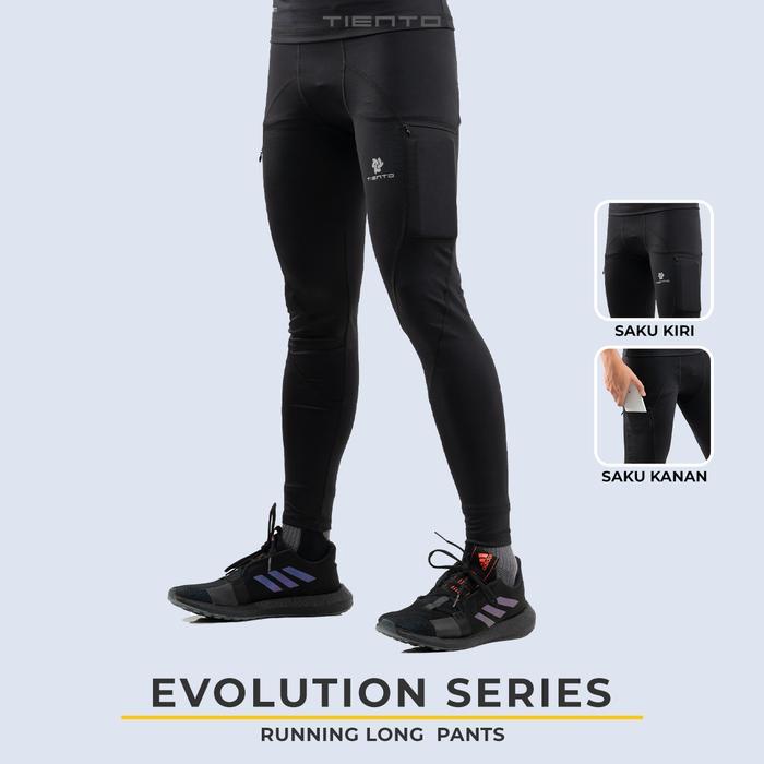Tiento Baselayer Leging Celana Panjang Ketat Olahraga Pria Legging Sport Long Pants Exo Series Bola 