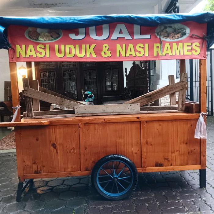 Gerobak kayu mahoni Nasi Uduk