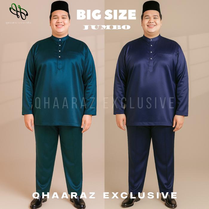 Zaffen Big Size Setelan Koko Muslim Baju Melayu Pria Modern Ukuran Jumbo Besar Pakaian Teluk Belanga