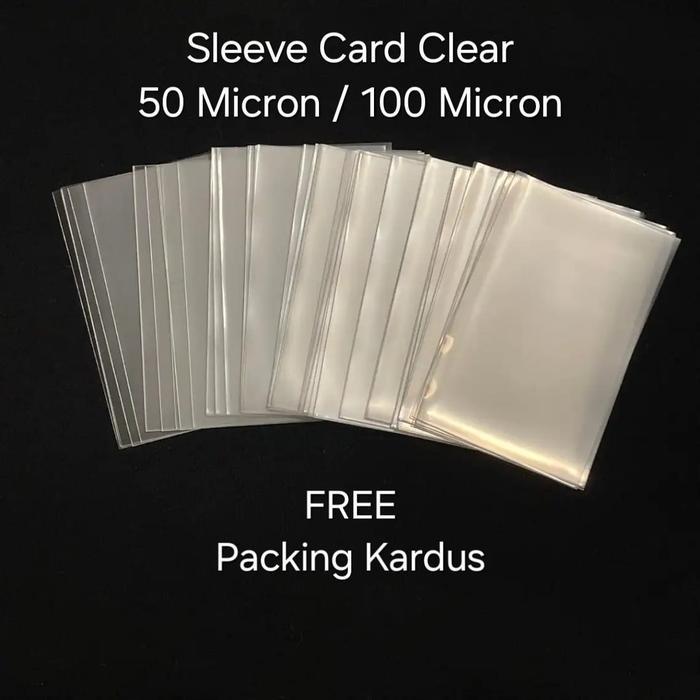 CLEAR SLEEVE CARD 50 100 MICRON FOR TCG CCG KARTU POKEMON YUGIOH MTG ONEPIECE DIGIMON SLEEVES MICRON