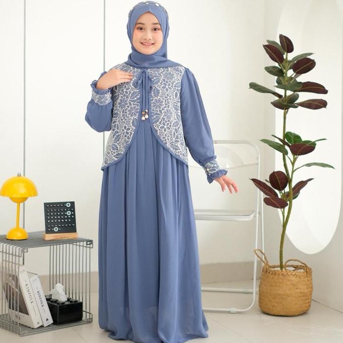 [ALTAIR.KIDS] Maudy Dress Set Dress Anak Perempuan Premium Dress Anak Perempuan Muslim Import Gamis 