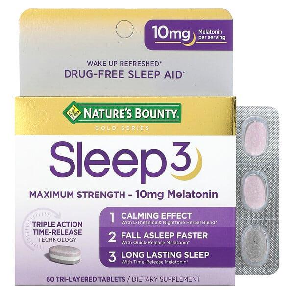 Original Nature'S Bounty Sleep3 10Mg Melatonin Maximum Strength + L-Theanine