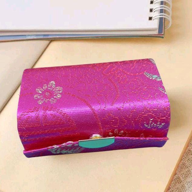 Dompet Penyimpanan Lipstik Asesoris Perhiasan Dompet Import Warna Fuschia Motif random