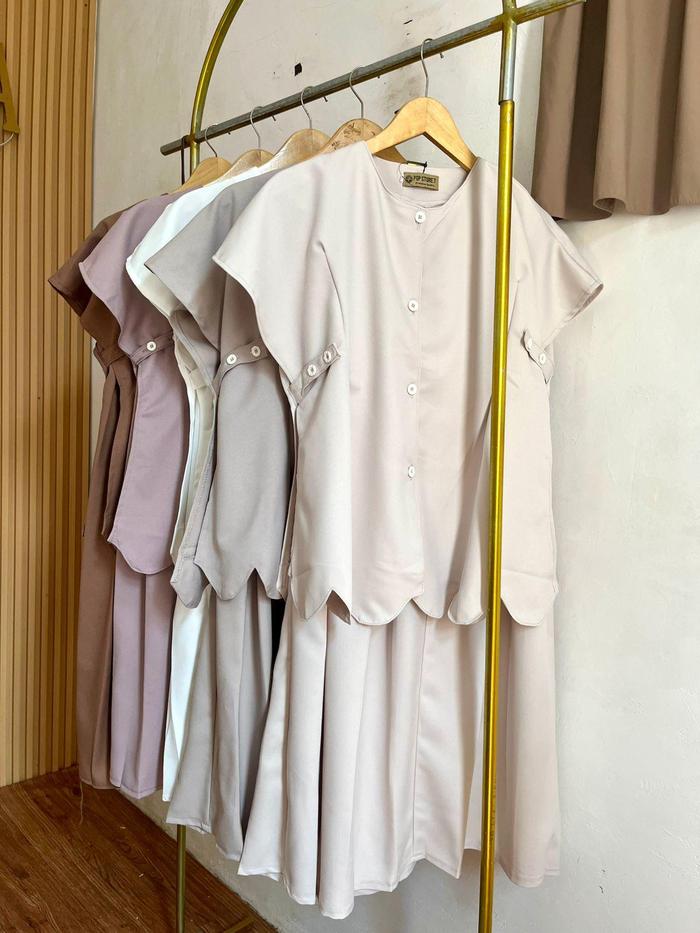BY ASMA -NAOMI VEST SET-VEST OUT SET-ONE SET SKIRT SETELAN ROK WANITA Blazer Atasan