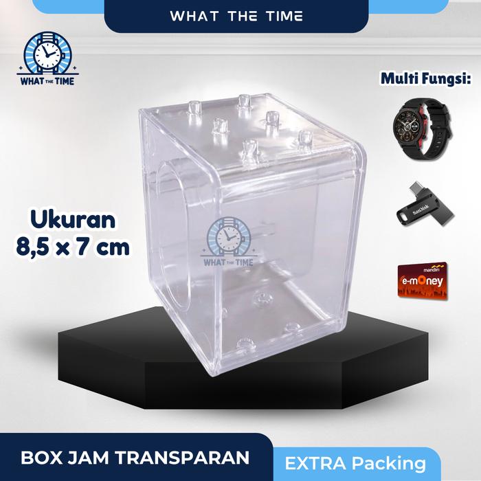 WTT Box Jam Tangan Akrilik Transparan Model Lego Susun Solid Tebal Bening Kotak Penyimpanan 1pc