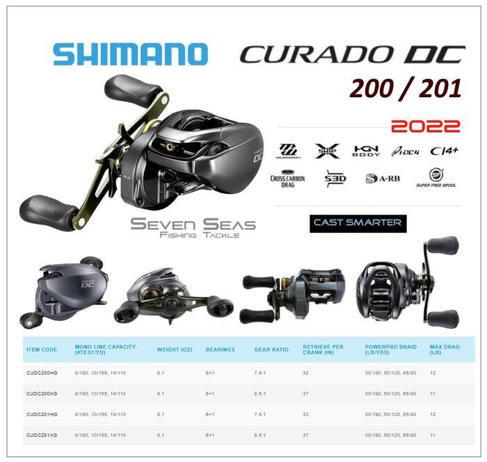 Shimano Curado DC 200 201 Model 2022 BC Baitcasting Reel Pancing