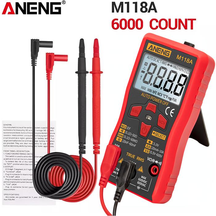 ANENG M118A Digital Mini Multimeter Tester True RMS AC/DC Voltage