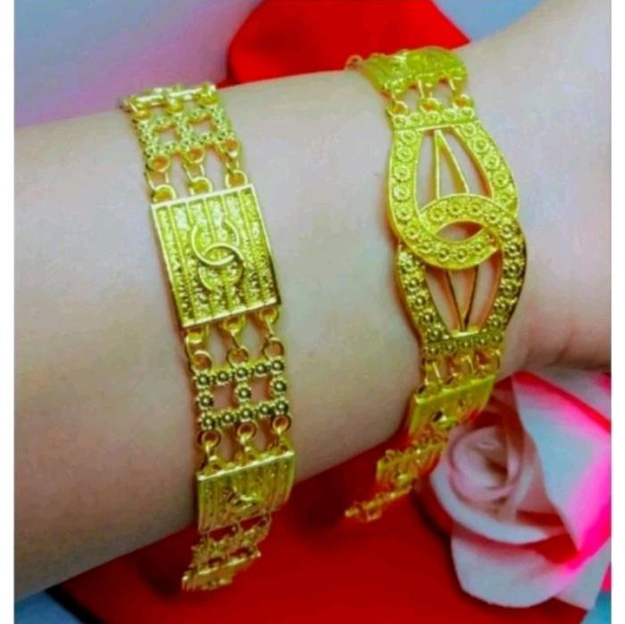 PROMO Gelang Tangan Plat Besar SUPER MEWAH Gold Fhasion Aksesoris Silver Titanium Bracelets Bracelet