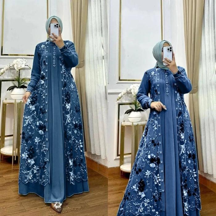 Misela Gamis Dress Elegan Mewah Murah Viral untuk Wanita Muslim dengan Desain Berukat Menarik Varia