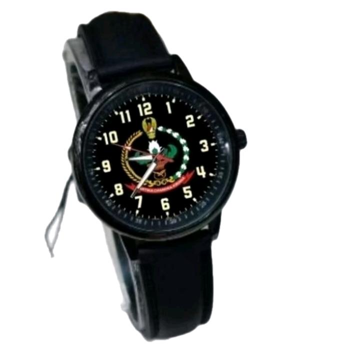 Jam Tangan Wanita Logo Persit TNI AD Tali Kulit Anti Air - Watches Kaca
