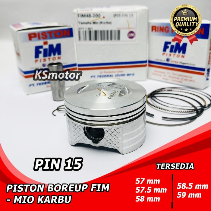 LANGSUNG KIRIM PISTON SEHER SET BOREUP MIO XXB 55.5 56 56.5 57 57.5 58 58.5 59 PIN PEN 15 FIM IZUMI