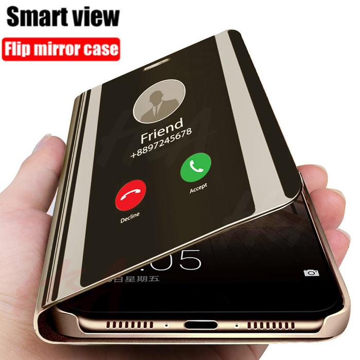 For OPPO A11 A15 A31 A36 Case Luxury Mirror View Smart Magnetic Flip