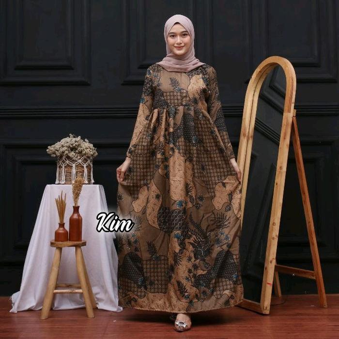 Gamis Batik Modern - Gamis Terbaru - Gamis batik