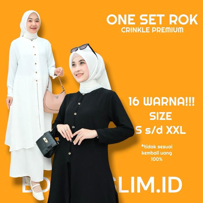 Baju Setelan Gamis Dress Celana Kulot Atasan Dewasa Lebaran Rayon Panjang Syari Remaja Karet Serut T
