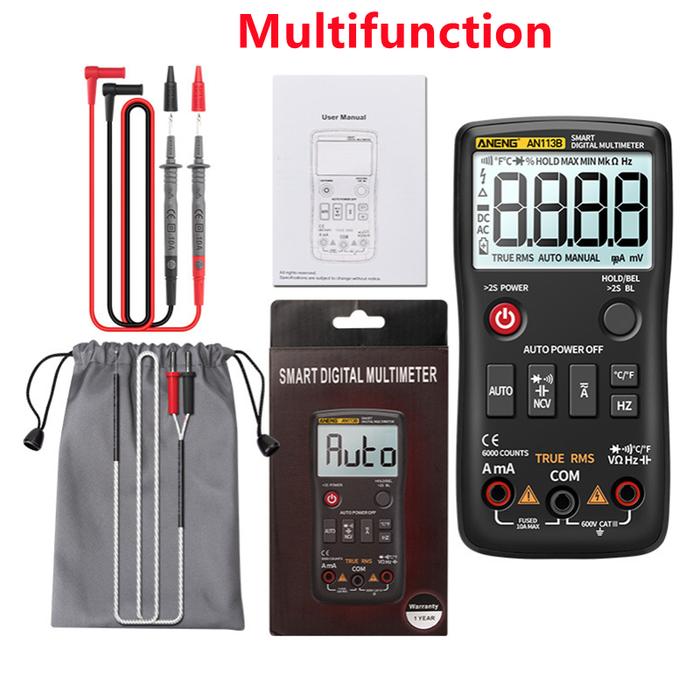 Smart Multimeter Auto Range Multimeter Transistor Testers 6000 Counts