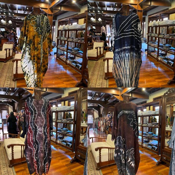 triana kaftan jumputan  rayon Dian pelangi Dress Motif Tebal