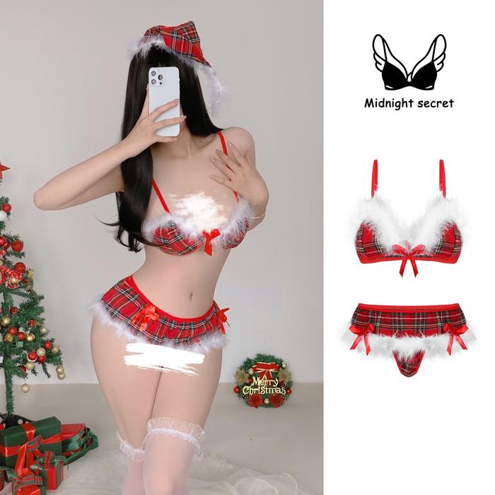 Motif Kotak-kotak,lingerie satu set,sexy lingerie wanita,Model Pendek temptation Pakaian