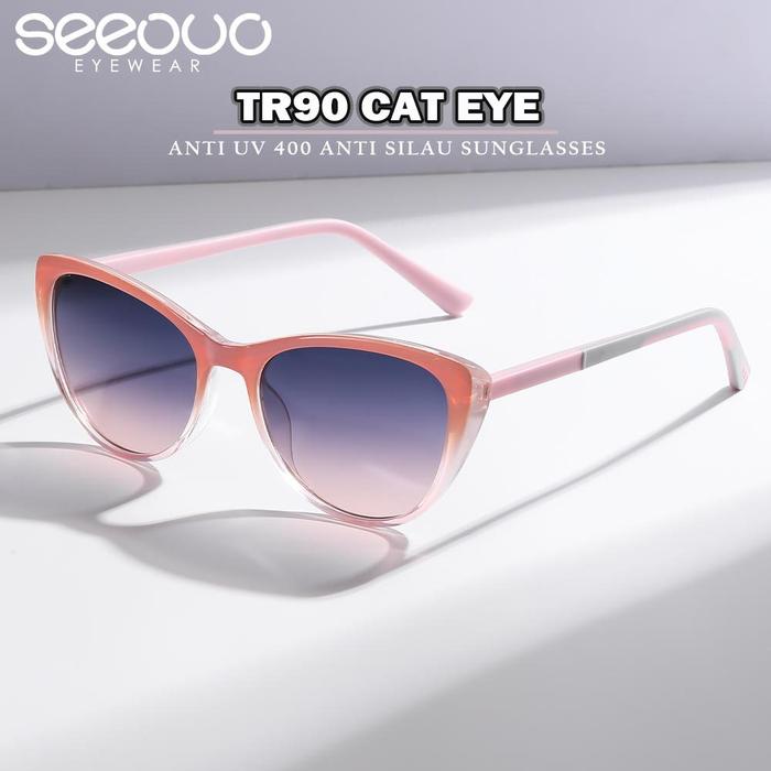 【MARVEL】 Seeouo Sunglasses Kacamata Lens Anti UV 400 Anti Silau Model Cat Eye Stylish Frame TR90 Len