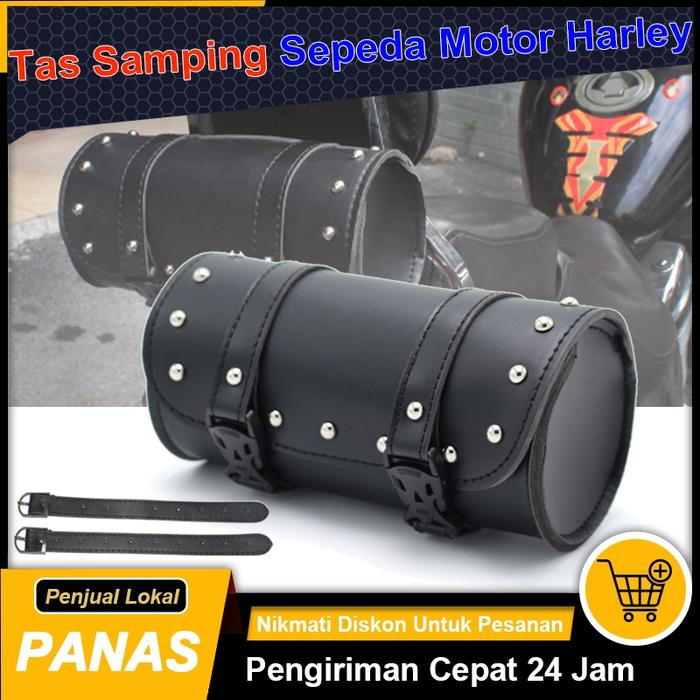 Nippy Universal Hitam Sepeda Motor Tas Alat Garpu Depan Stang Kantong Pelana Roll Barel Balap Ekor B