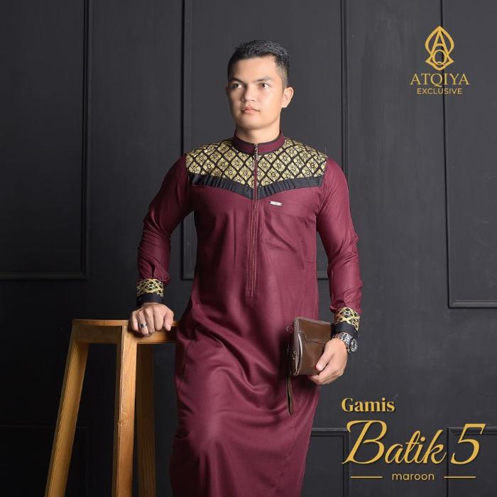 Gamis ATQIYA BATIK 5 / Gamis Pria / Jubah Laki Laki / Gamis Elegan Trendy Dan