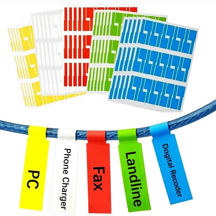 150Pcs Cable Wire Labels Tag Colorful Waterproof Identification Markers Self-adhesive Tags Stickers 
