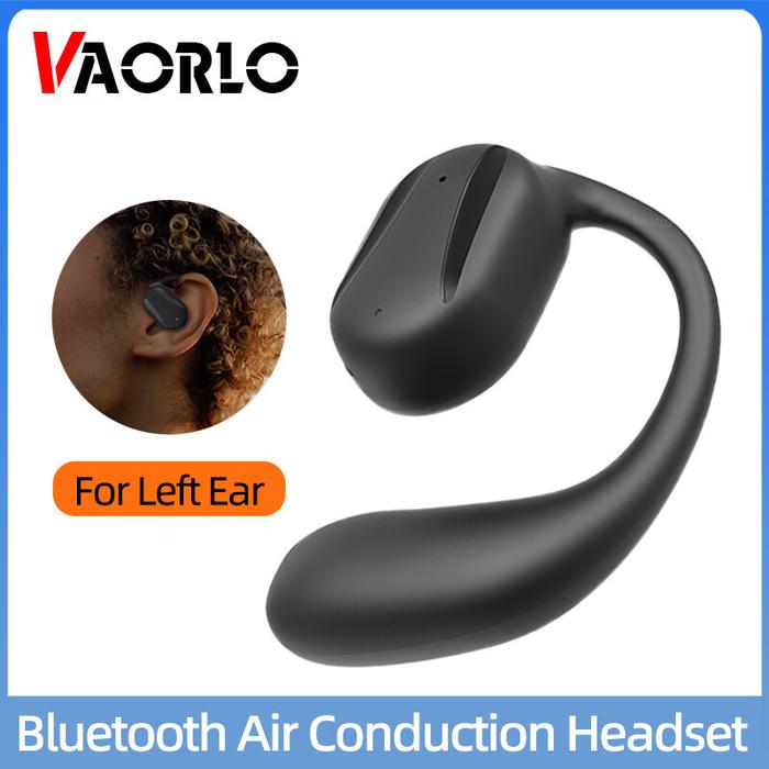 VAORLO Headphone Nirkabel Konduksi Udara Tunggal, Earphone Bluetooth