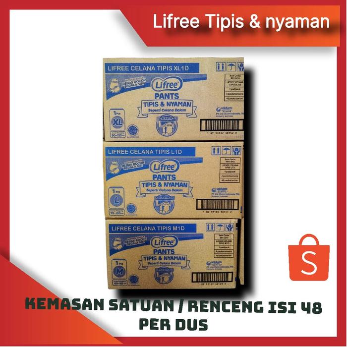 Lifree Pants Popok Celana Dewasa Popok Dewasa M / L / XL /XXL [48 Pcs/Dus]