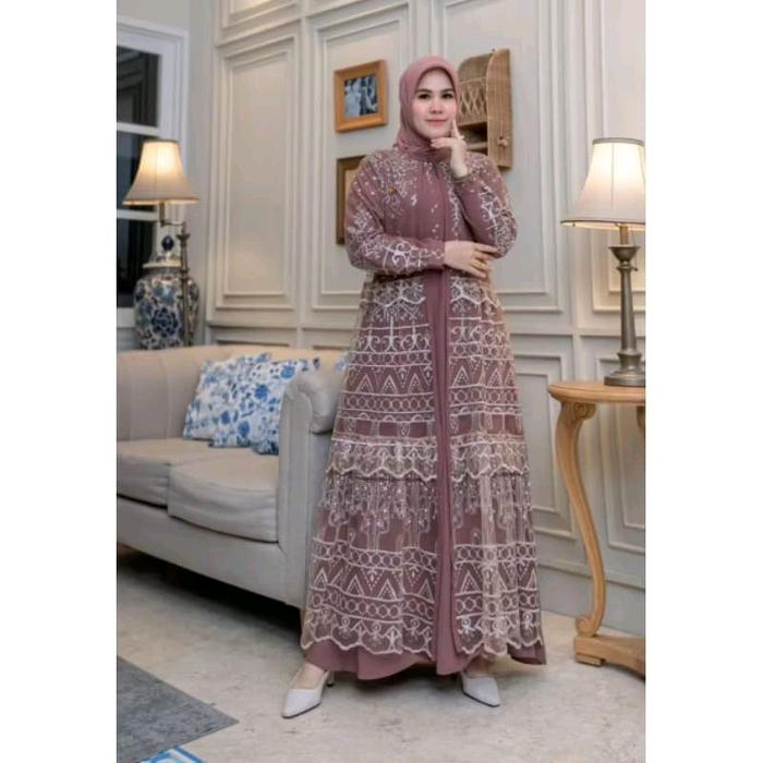 DINDA DRES BRUKAT WANITA/GAMIS PARTY PREMIUM/GAMIS BUSUI