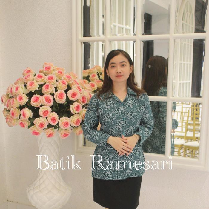 Baju Batik PKK Nasional Warna Hijau Tosca Lapis Furing | Seragam Batik PKK Hijau | Seragam Batik PKK