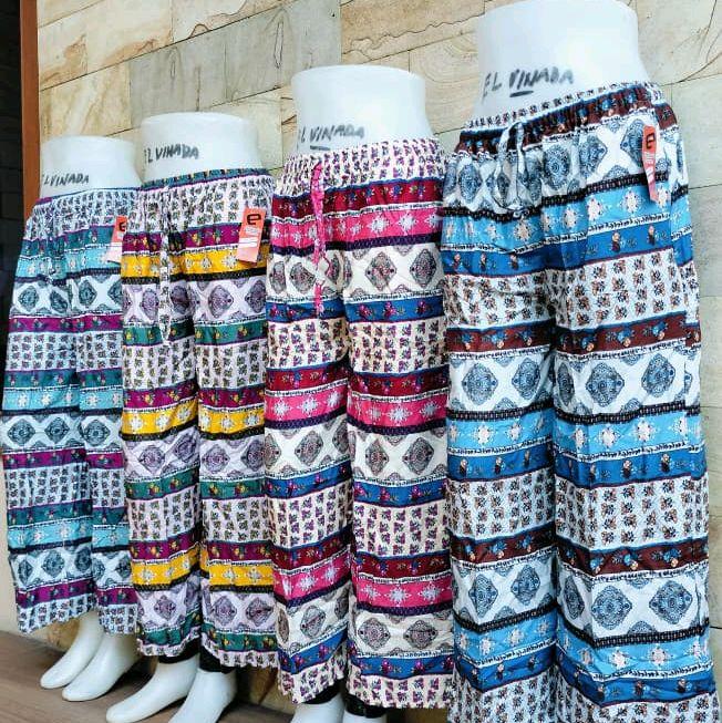 Celana Kulot Rayon Premium Motif Etnik Warna-warni untuk Tampilan Stylish dan Nyaman