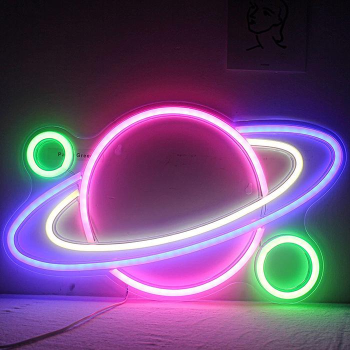 Planet Led Neon Light Sign Wall Lamp Neon Sign Night Light Aesthetic