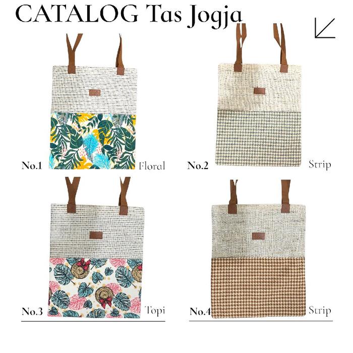 Tote bag estetik Tote bag goni tas wanita tas Unisex tas slempang Unisex batik keren motif kekinian 