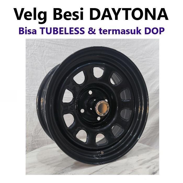 Velg besi Mobil Steel Daytona 15x7.0 4H 114.3 et+13 Ring 15 R15 Lebar 7 inci mobil Kijang Lama Kapsu