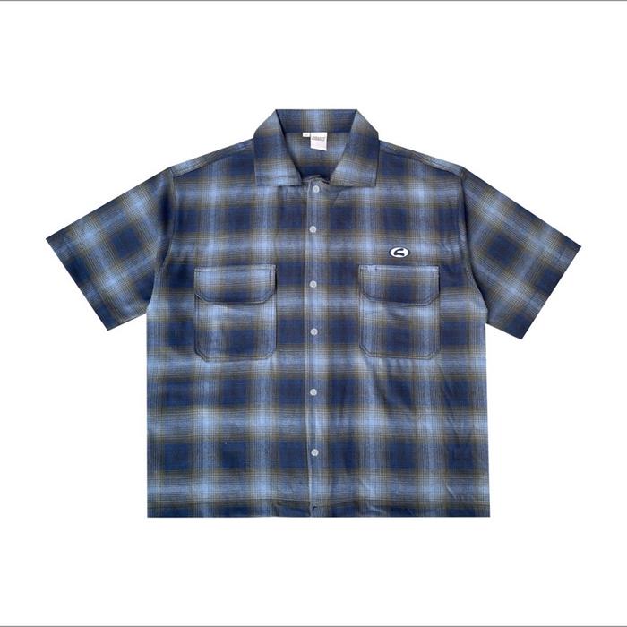 KEMEJA FLANEL KATUN VETERANO LUMI BLUE BLACK CRASHCO