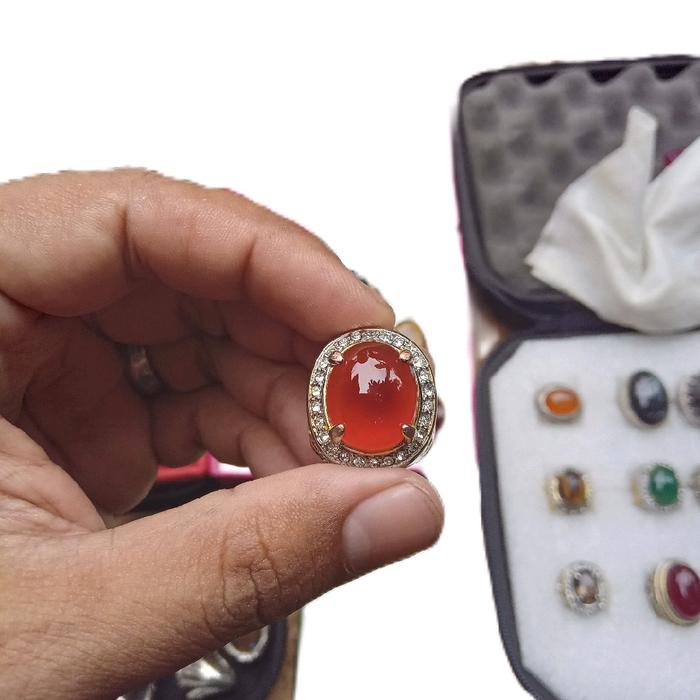 cincin batu cempaka orange natural love murah