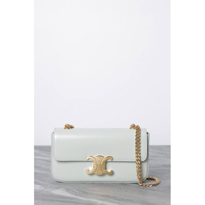 TRIOMPHE CHAIN SHOULDER BAG IN JADE SHINY CALFSKIN GHW