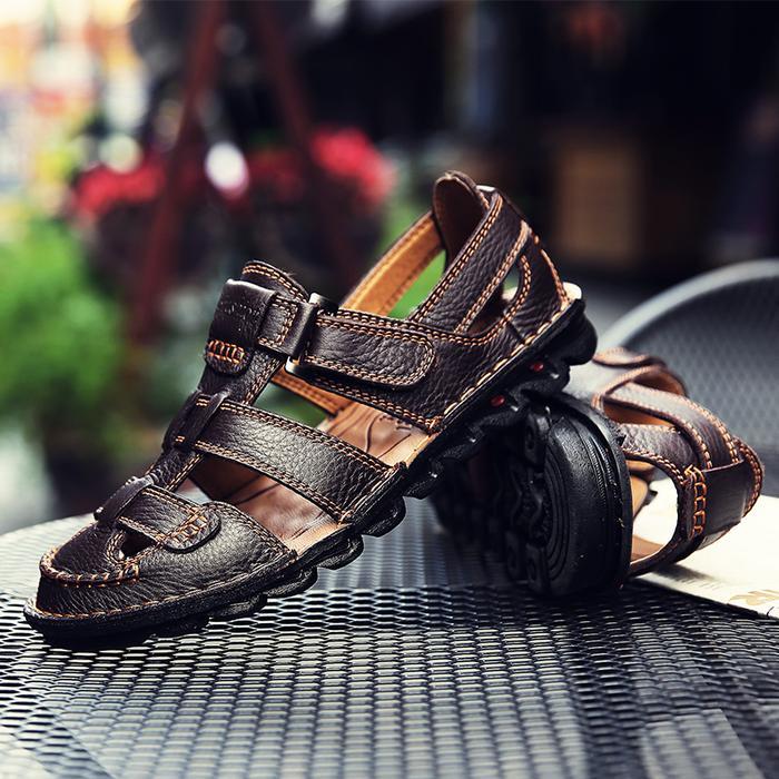 Eiger - KULIT ASLI Sandal Hiking Gunung Pria Casual Sendal Santai Cowok Olahraga Outdoor Keren Touri