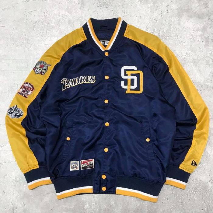 jaket Varsity vtg NEW ERA sandiego padres size L pria wanita bagus keren