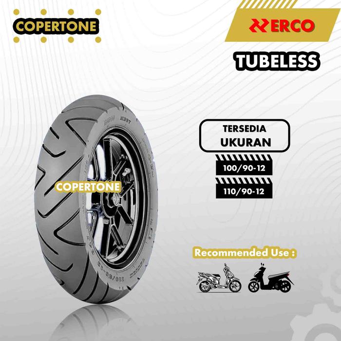 ERCO BAN LUAR MOTOR MATIC MERK ERCO 100/90 & 110/90 RING 12 TUBELESS FULL PRESS - MOTOR MATIC SCOOPY