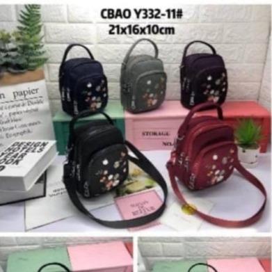 TAS SELEMPANG  MINI WANITA CHIBAO IMPORT MOTIF BUNGA Y332-11