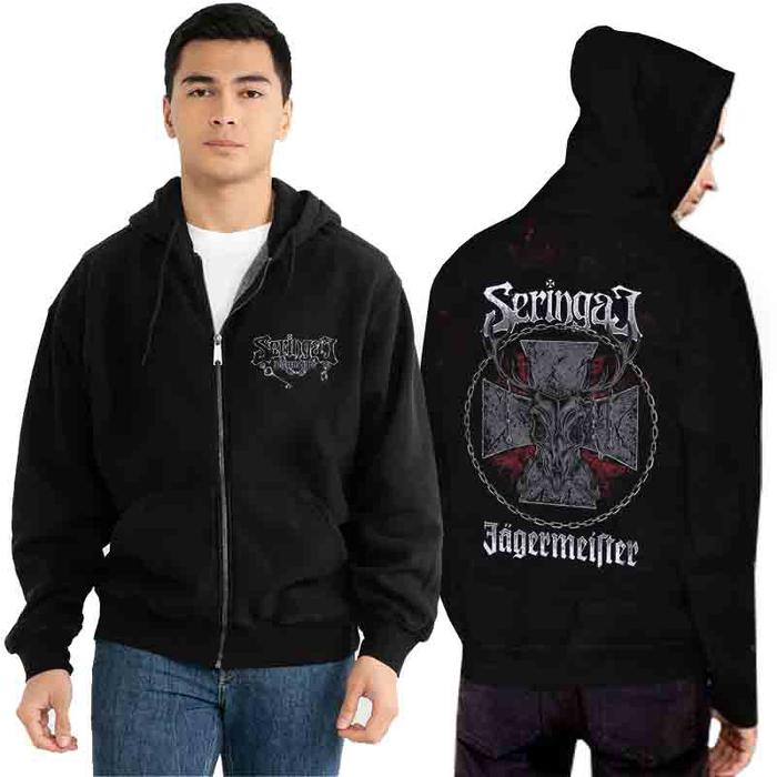 Sweater Hoodie Seringai X Jagermeister Hoodie Ritsleting Bahan Cotton Fleece | New Zipper Hoodie